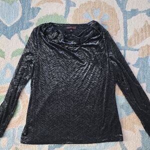 Dana Buchman Shimmering Black Long Sleeve Top